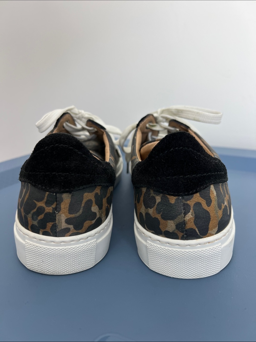 Belstaff dagenham leopard canvas suede low top sneakers tasmin gold colorway 38 - Picture 5 of 15